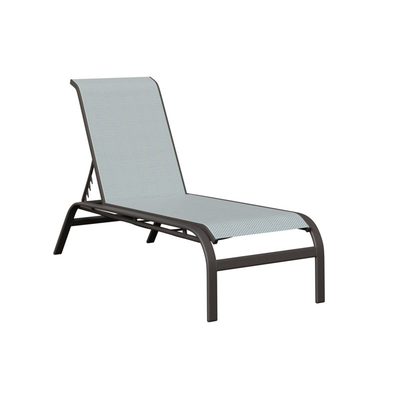 Chaise longue sans accoudoirs Berlin Gardens Murphy, Graphite moucheté, Bleu ciel