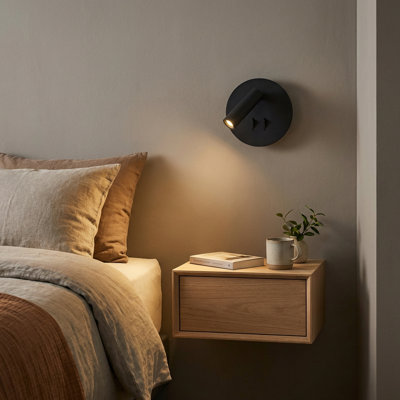 Applique murale moderne réglable avec lumière de lecture et lumière d'ambiance Pacitte - 3 W + 6 W - 3 000 K pour les chambres