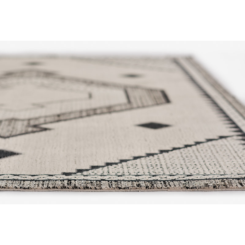 Canella Moroccan Ivory Area Rug, Rectangle 3'11" x 5'7"