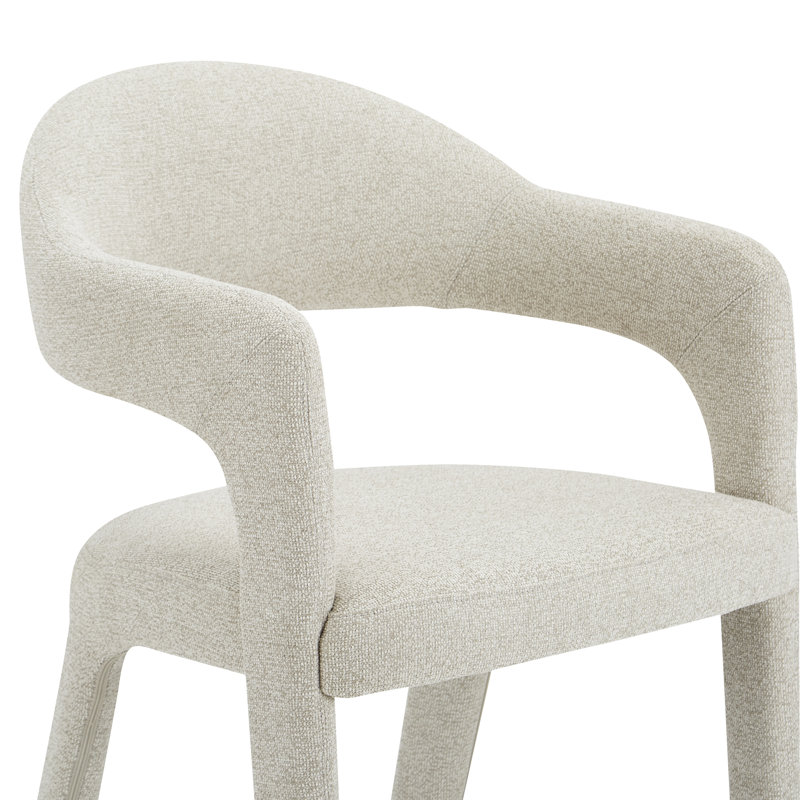 Tabouret rembourré Cathline, Tabouret de bar (siège d'une hauteur de 30,3 po), Polyester beige
