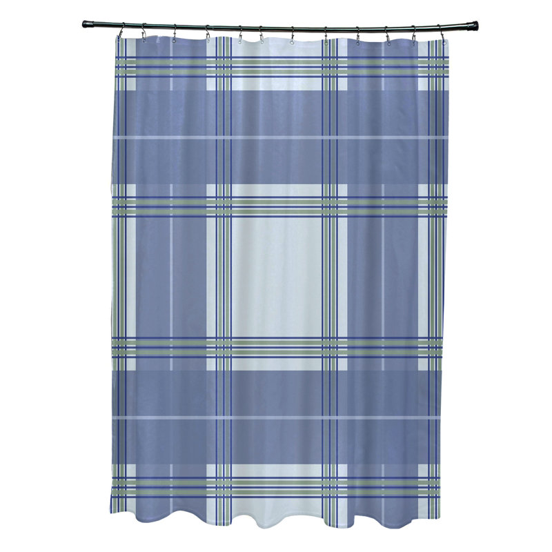 Rideau de douche simple Jaylee, Bleu clair / bleu