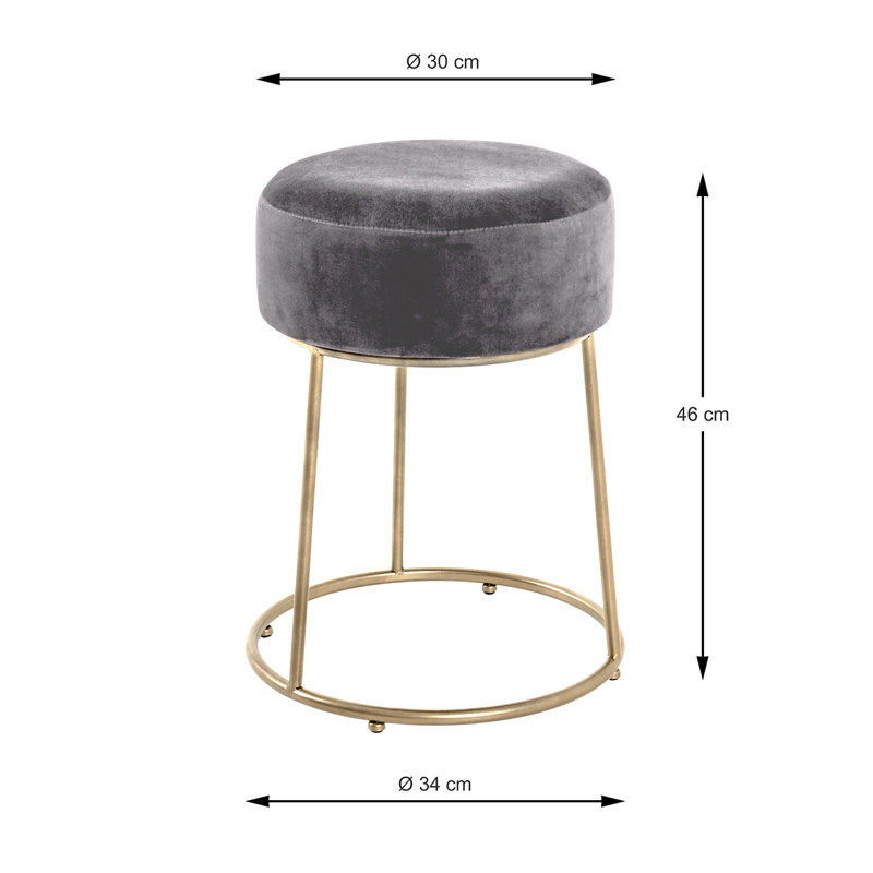 Liza Metal Accent Stool, Gold