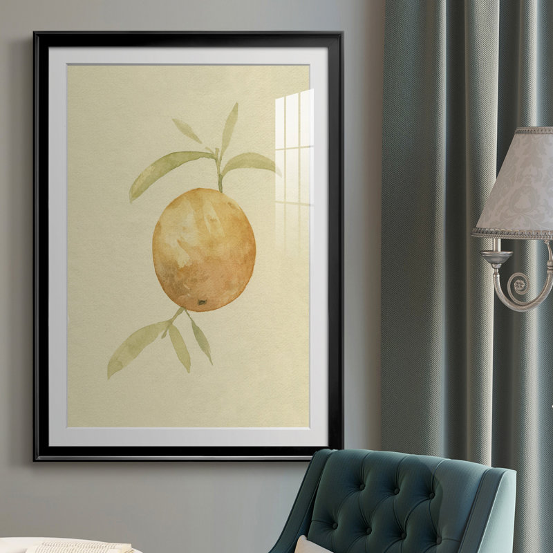 " Dappled Oranges III " Painting Print, 42.5" H x 30.5" W x 1" D, Black Framed