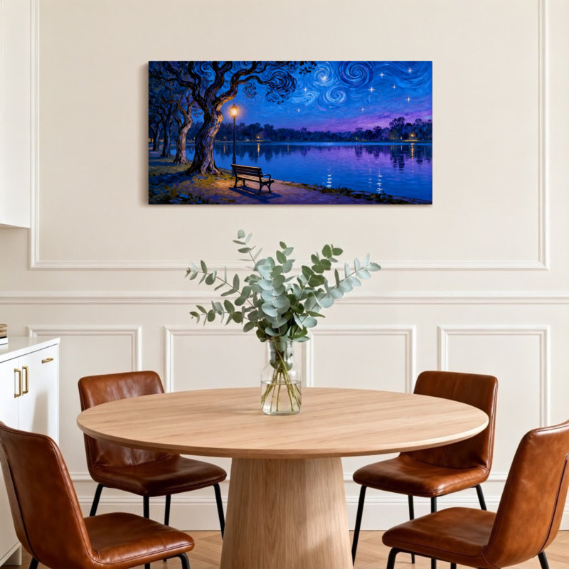 Lampe de table paysage et nature, H 16 po x l 32 po