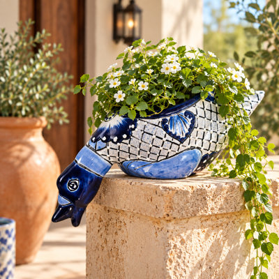 Jardinière Cobalt Garden Talavera Nosy Duck bleue