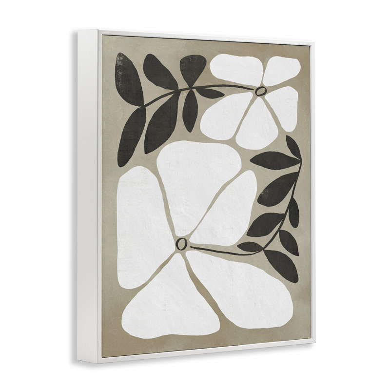 Giclée encadrée de fleurs boho oblongues, design par Victoria Barnes, H 14 po x l 11 po, Giclée encadrée blanc bord de mer