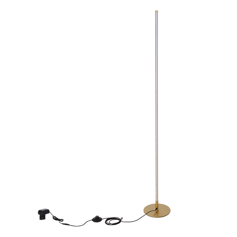 146cm Polished LED Torchiere Floor Lamp with USB and Outlet, Gold