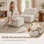 Ensemble de fauteuil d'appoint et de repose-pieds 33 po en mousse viscoélastique à compression - repose-pieds sans cadre avec assise profonde sans assemblage requis-2100701728
