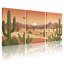 Paysage et nature, paysage désertique avec cactus et montagnes, ensemble de 3 impressions sur toile-456818796