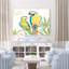Duo de perroquets sur une branche, crevettes, bleu, vert, jaune-890384508