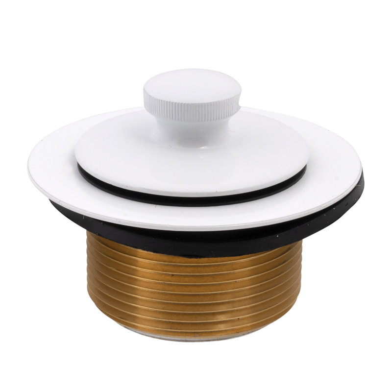 Drain Stopper Tub Drain with Overflow, White