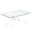 Table basse 39,37 "rectangulaire en verre trempé transparent, avec pieds en métal, table basse de salon-212059535-212059532
