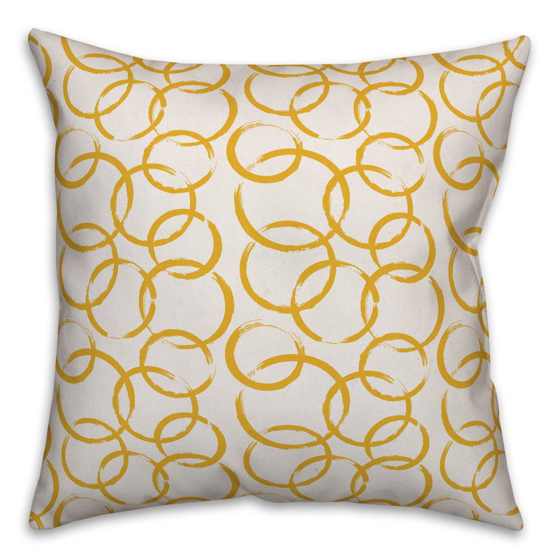 Geometric Throw Pillow, White/Yellow, 20" x 20"