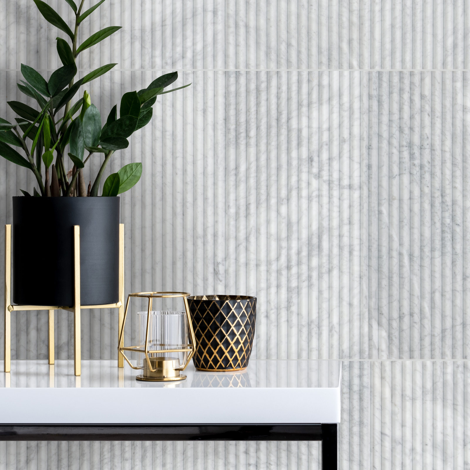 Stratos 12" x 24" Marble Wall Tile, Carrara White