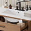 Meuble-lavabo en rotin 36 po avec lavabo en céramique, meuble-lavabo moderne avec portes et tiroirs à fermeture en douceur, meuble-lavabo autoportant avec pieds en bois massif et grand espace de rangement-217569099