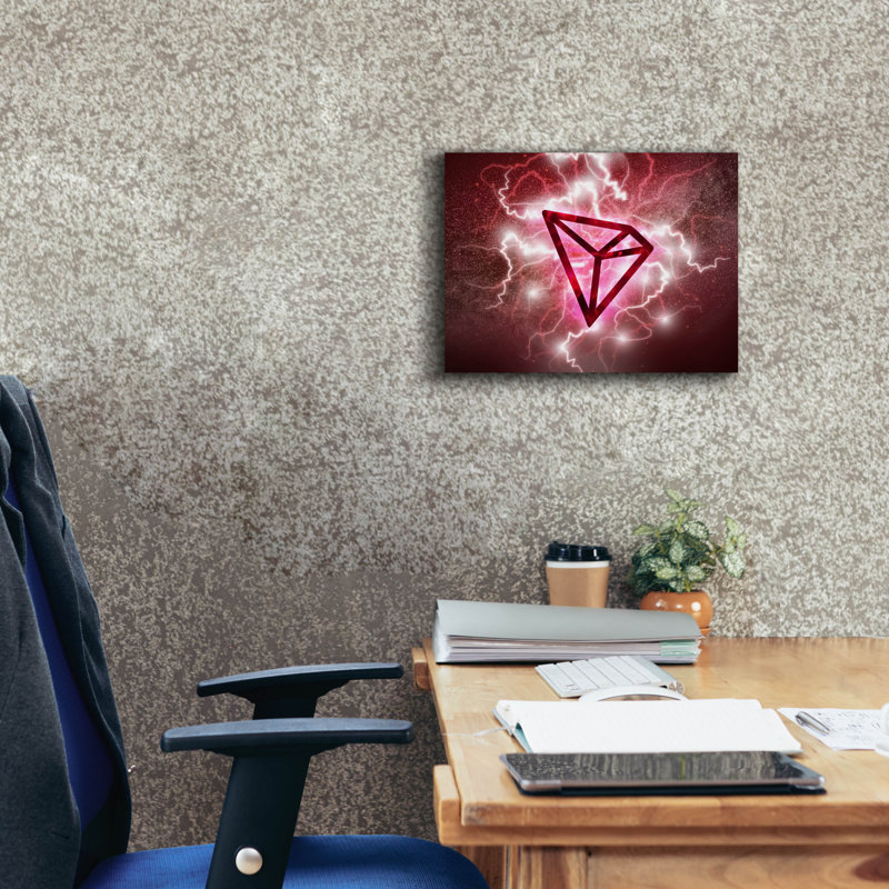 Crypto Eclipse Tron Trx' Canvas Wall Art, 12" H x 16" W x 0.75" D