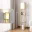 LED Shelf Floor Lamp, Wooden Reading Standing Light with Storage, Living Room Office-124568617