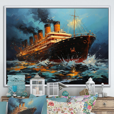 Boat Titanic Collage Interwoven II - Imprimé