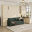 Grand lit escamotable avec canapé intégré, bureau en L et rangement-933542052