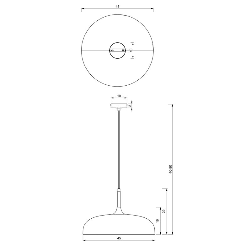 Verna 1 - Light Dome Pendant, White