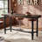 63'' Solid Wood Home Bar Unit Table with Metal Frame