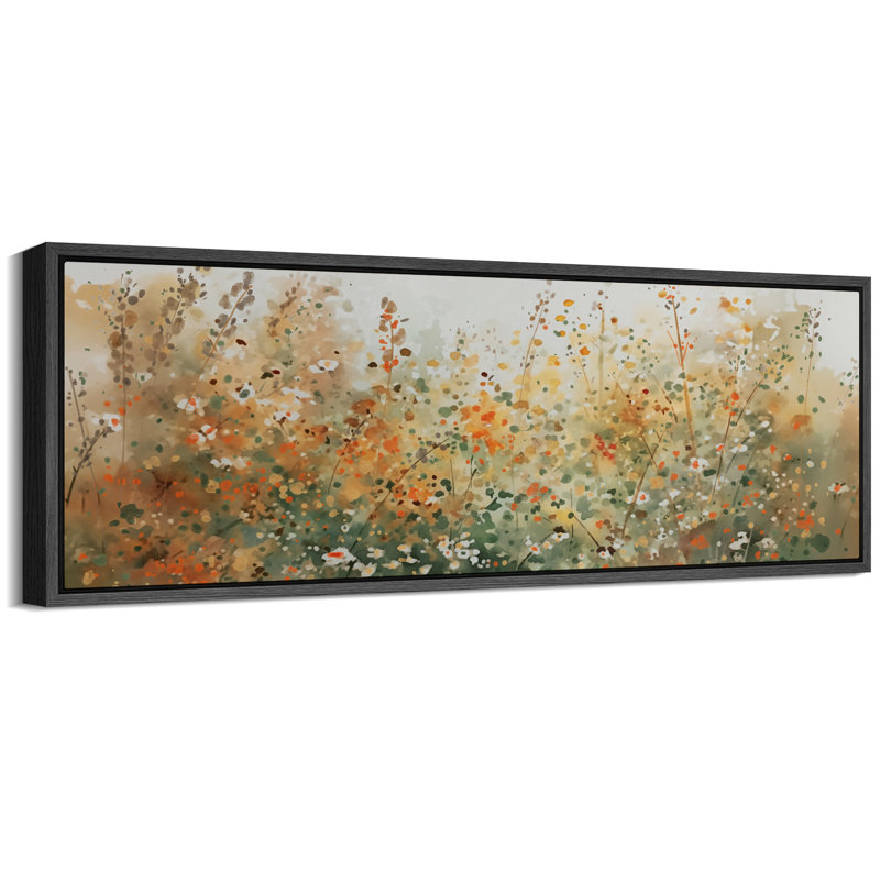 «Orange Green Wildflower», art mural, impression numérique sur toile, art numérique, H 20 po x l 60 po