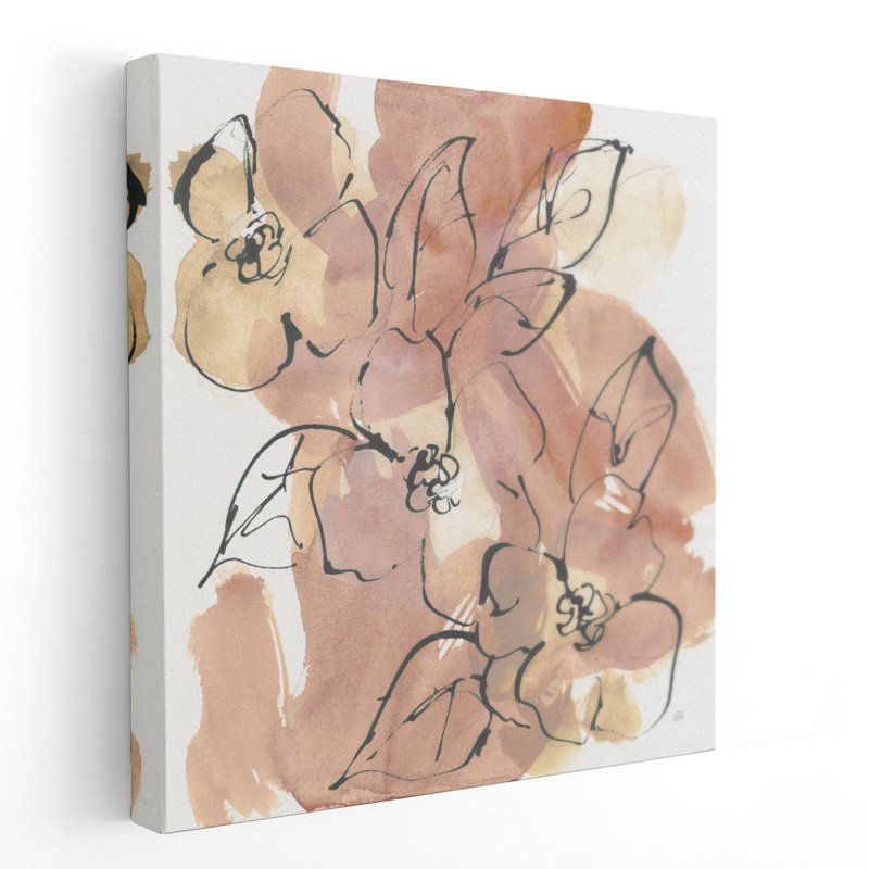 Cashmere Flora II - reproduction d'art sur toile, H 16 po x l 16 po