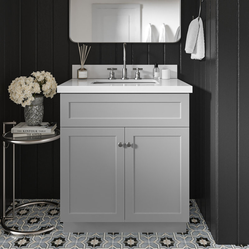 Ensemble de meuble-lavabo simple 31 po Hamlet, Gris