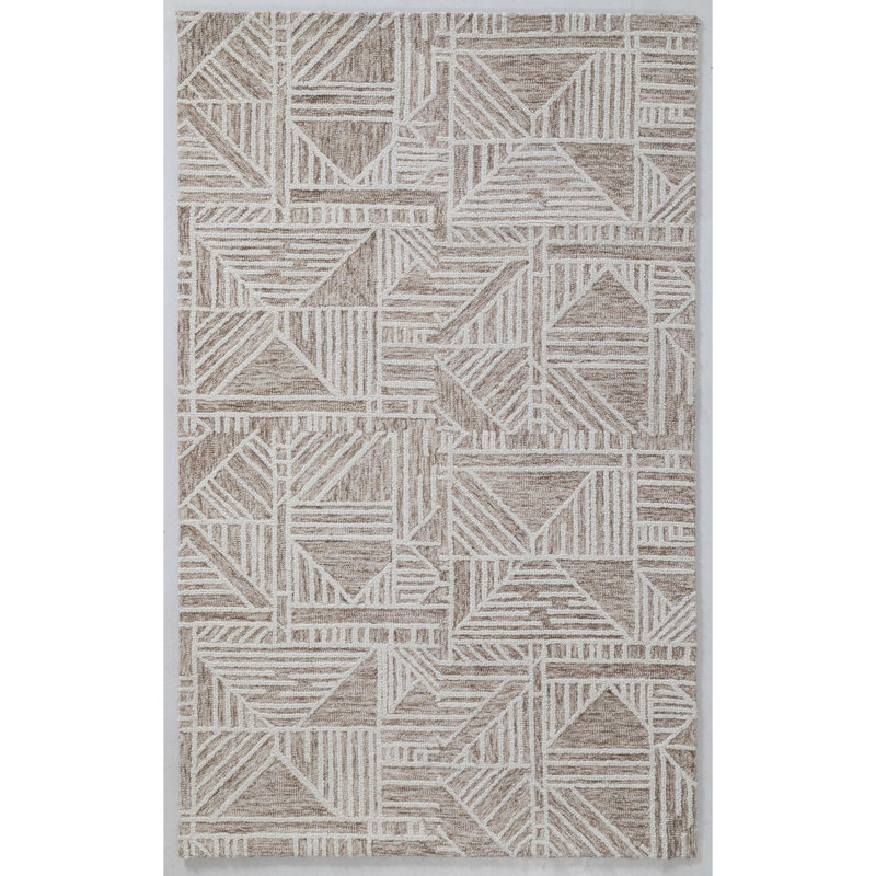 Tapis en laine touffeté à la main, Rectangle 8 pi 9 po x 11 pi 9 po