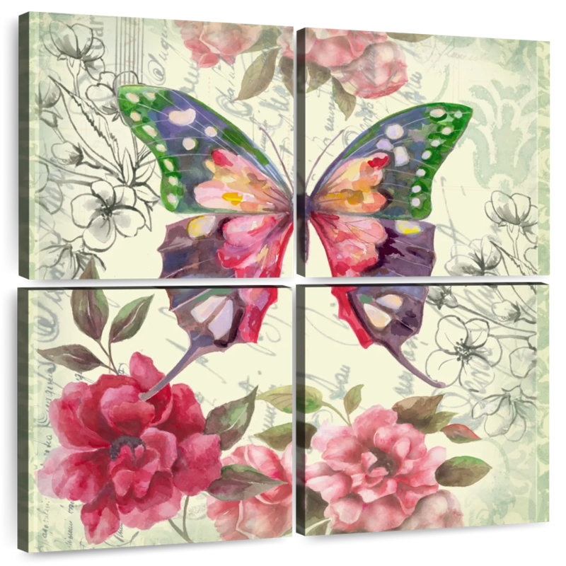 Brampt Butterfly Floral II, 74" H x 74" W