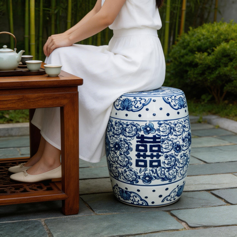 Tabouret en céramique de style chinois