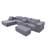 Convertible Modular Sectional Sofa Set Grey Popular Microfiber Fabric Compression Sofa