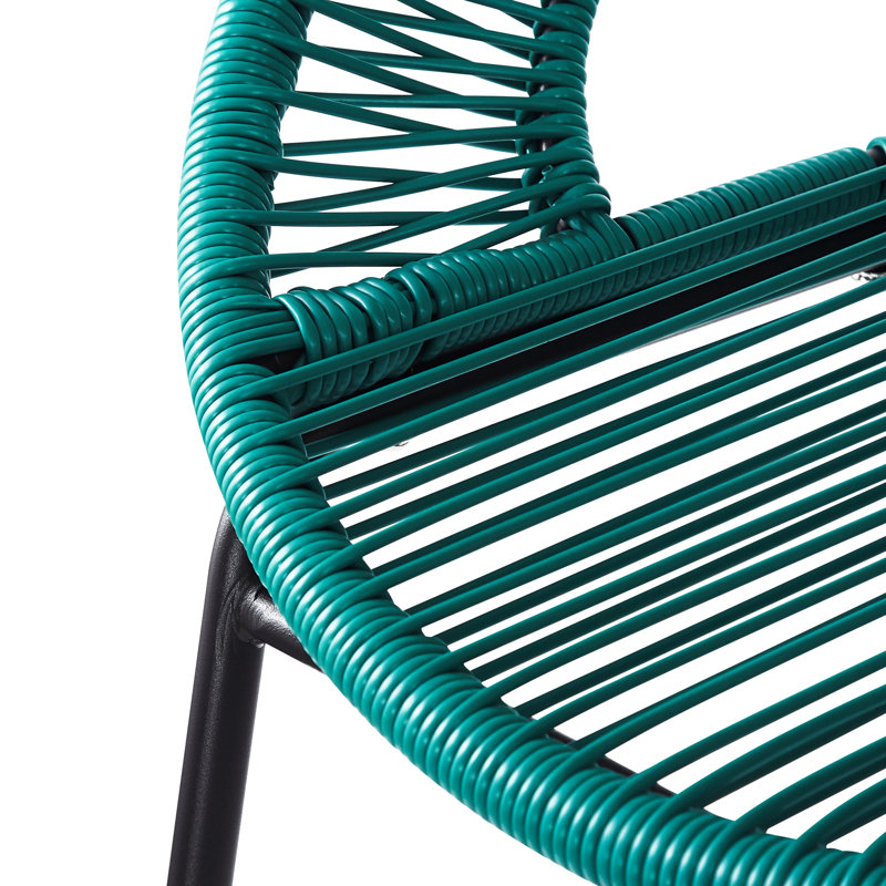 Bleu sarcelle pe de 2, support ergonomique pour une assise décontractée, motif tissé complexe, cadre, décor extérieur et intérieur convenant au confort du corps, esthétique exquise, environnements multiples