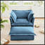 Fauteuil rembourré avec housse avec repose-pieds