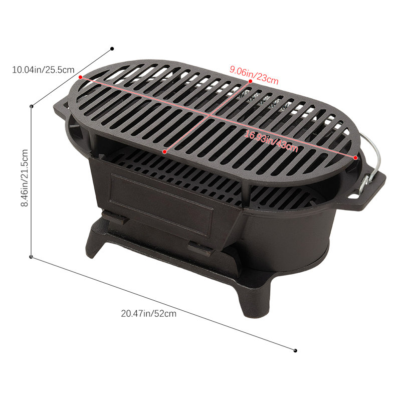 Dakota Fields 52cm W Portable Charcoal Grill