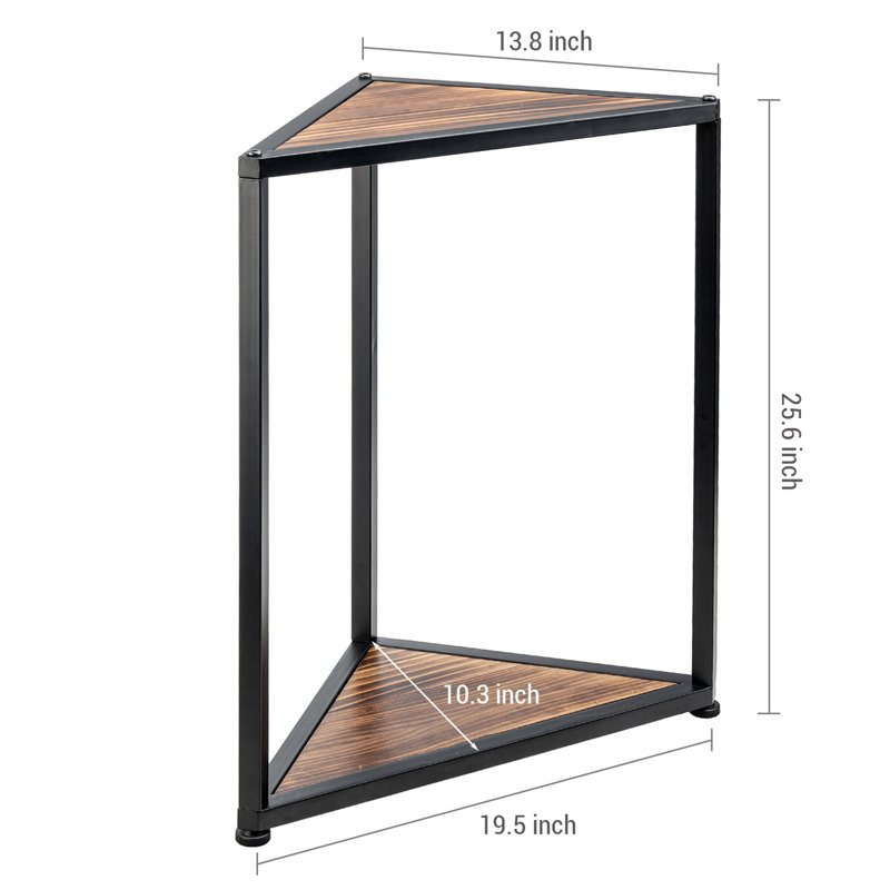 17 Stories Rustic Wood Living Room Corner Triangle Side End Table ...