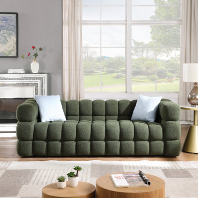 Comfortable Three - Seater Marshmallow Boucle Sofa With Ideal Human Body Structure For USA People, Perfect For Various Living Spaces