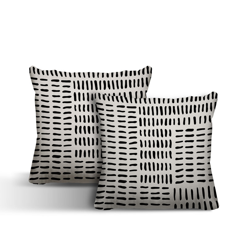 Outdoor Reversible Throw Pillow, 19W" x 19H", Champagne