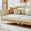 Coussin beige modulaire en similicuir
