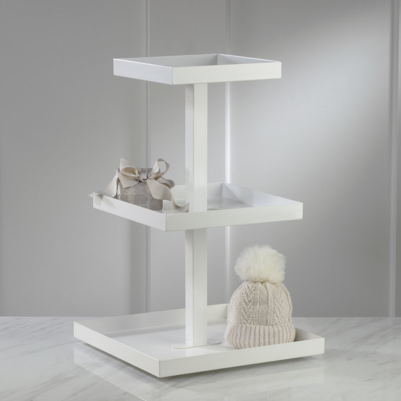 Zaakira Square 3 Tier Tabletop Display, White