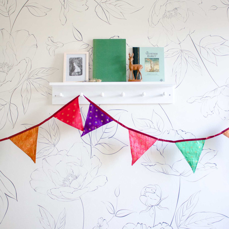 Recycled Sari Bunting, 14cm H x 210cm W