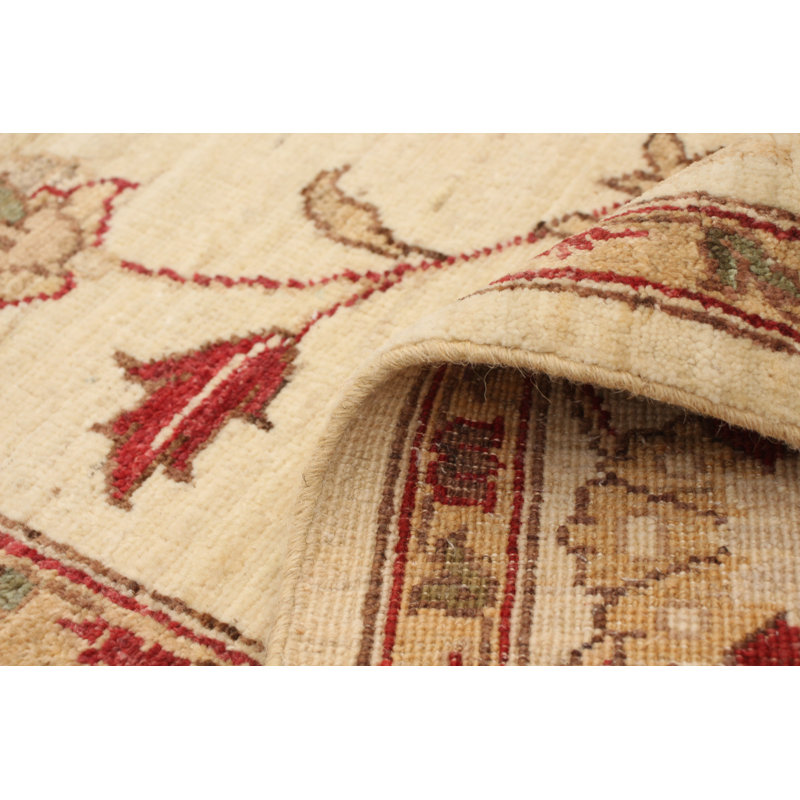 Tapis intérieur de laine 5 pi 9 po x 8 pi 5 po "one-of-a-kind-noué la 2010 chobi crème/beige" Adriean