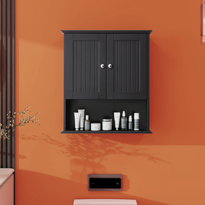 Laurianna Wall Bathroom Cabinet Over The Toilet Storage, Black