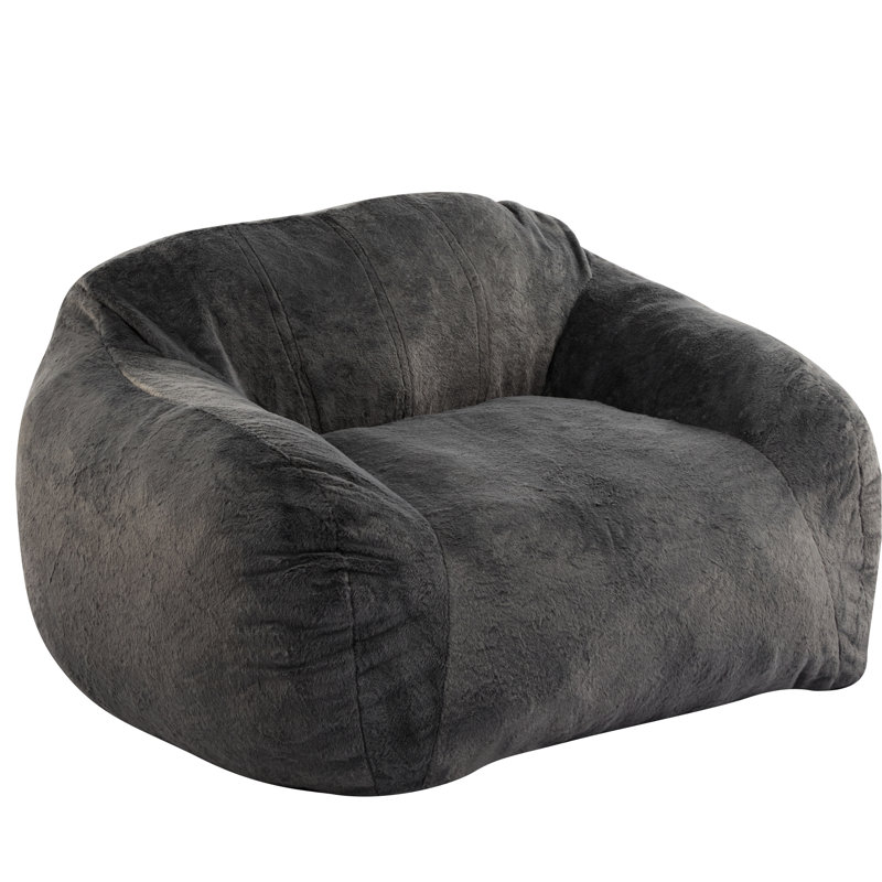 Fauteuil à billes gris en fausse fourrure, mousse déchiquetée pour des sièges de soutien dans différents cas d'utilisation et cruauté