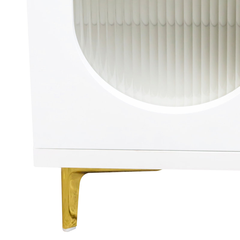 Meuble télé de 80 à 89 po avec design extensible - Blanc, peu encombrant, meuble de rangement en bois, Blanc