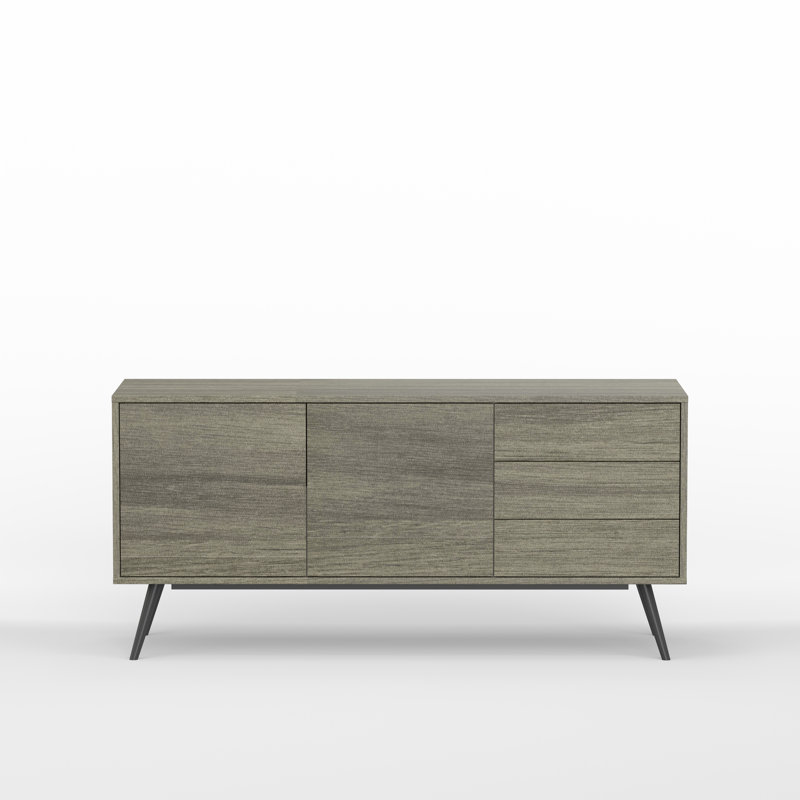 Aubine Unfinished TV Stand for TVs up to 70", Dark Taupe
