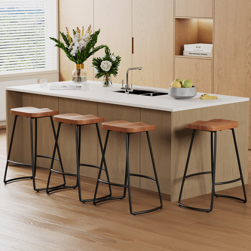 Rodriques Counter Stool with Metal Frame, Counter Stool (26” Seat Height)