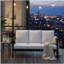Canapé de patio 75 po 3 places en aluminium toutes saisons avec coussins épais gris clair et structure noire