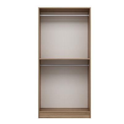 Armoire traditionnelle en noyer Wesa, 70,9 po x 74,8 po x 20,5 po | 100% panneau de particules enduit de mélamine, épaisseur: 0,7 pouce | Solution de rangement spacieuse pour vêtements et accessoires, design élégant brun uni