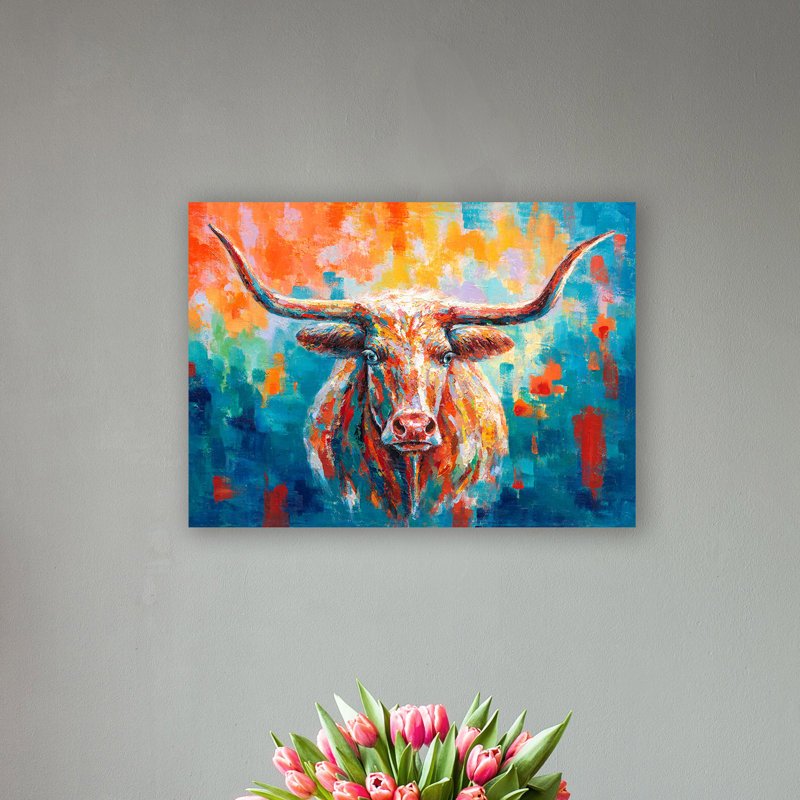 " Cattle In Flames ", 24" H x 36" W x 1.5" D